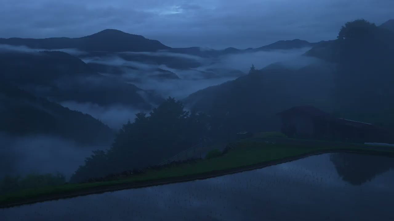 十津川村果無集落の夜明け