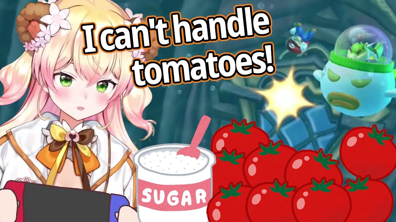 Nene Punishes Herself By Eating Tomatoes [Hololive/ENG SUB/New Super Mario Bros. U Deluxe]