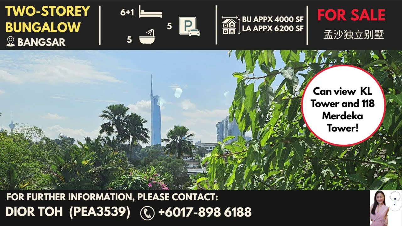 2 Storey Bungalow  in Bangsar with Merdeka 118 view | 3 mins to Bangsar Shopping Centre