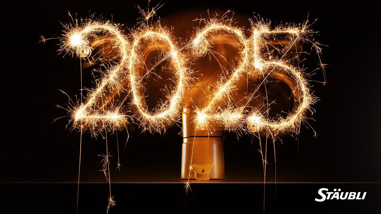 ✨ Celebrating the End of 2024: Stäubli Robot Illuminates Time with Sparkling Light Art! 🎇