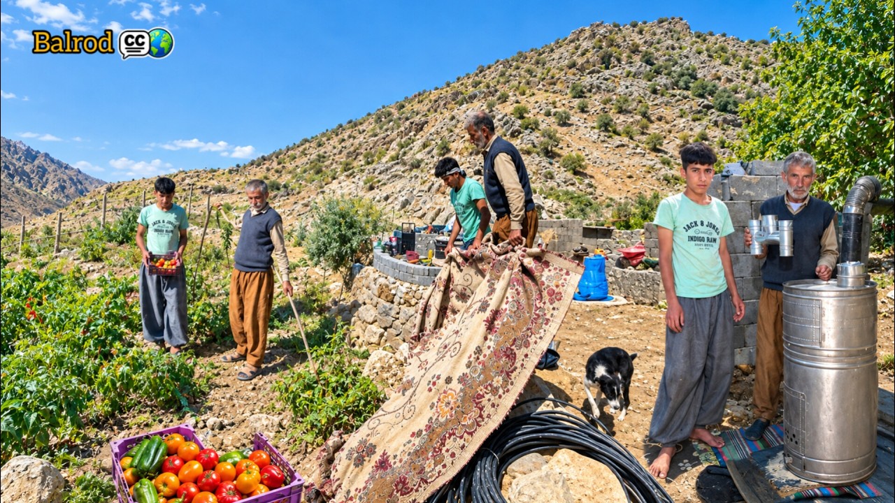 🏕️ Iranian nomadic life; preparing the camp for the harsh winter and the organic garden