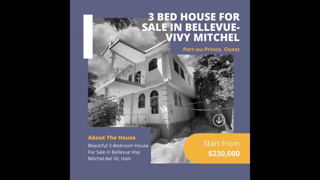 3 Bedroom House for Sale in Bellevue  #haiti  #portauprince  #ayiticherie