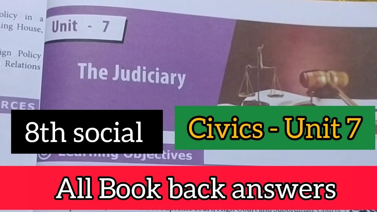 8th social science civics unit 7 book back answers || The judiciary question answers