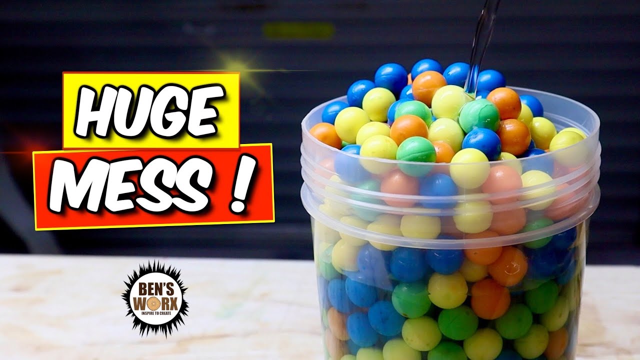Casting PAINTBALLS in HOT Resin to Make a Lamp