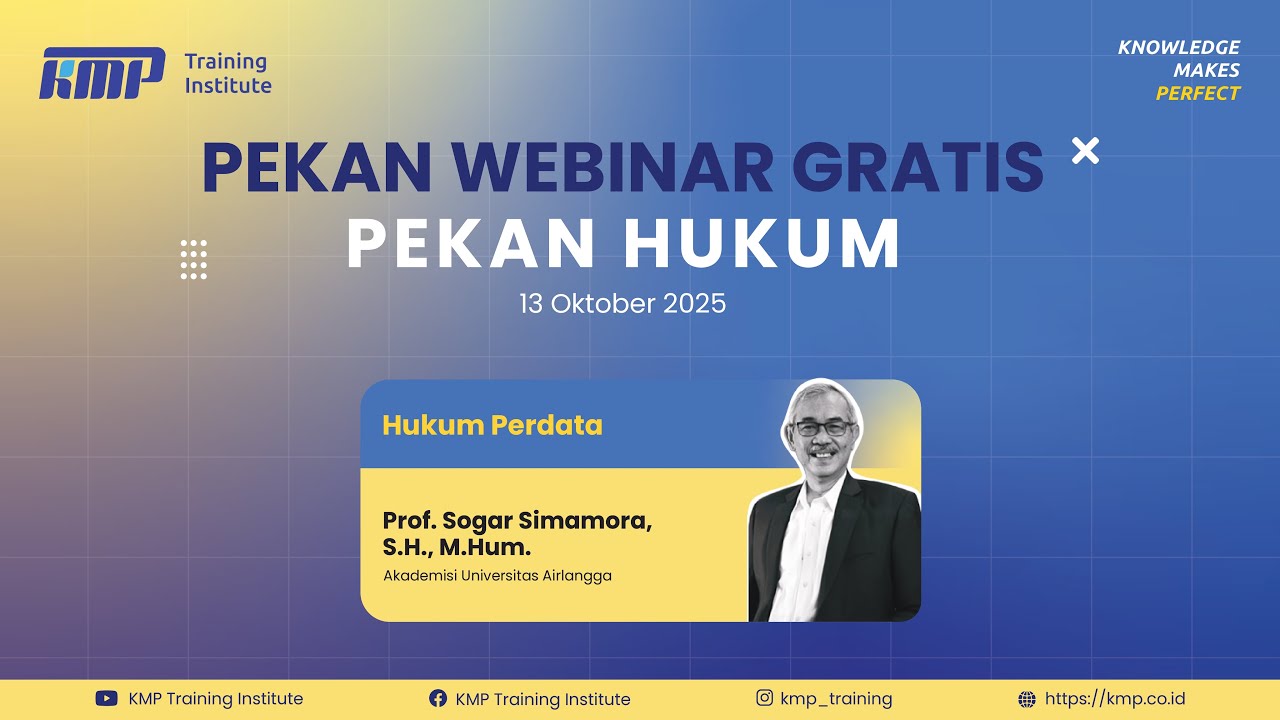 Webinar Pekan Hukum Tema Hukum Perdata. Tanggal 13 Oktober 2025