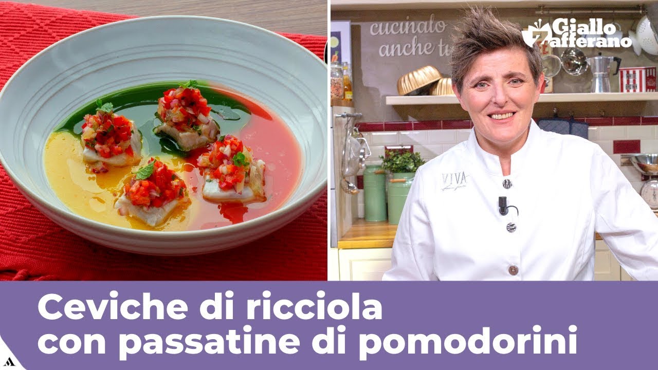 CEVICHE DI RICCIOLA CON PASSATINE DI POMODORINI di Viviana Varese