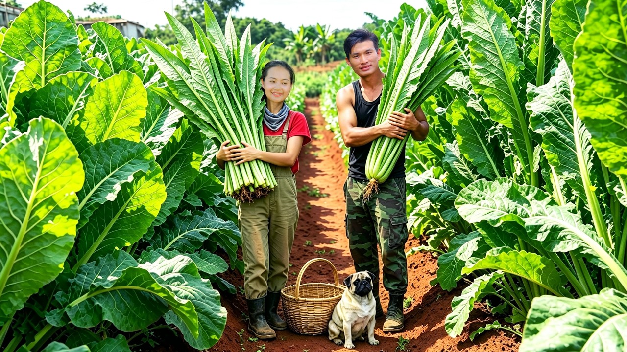 Harvest Pointed Lettuce To Sell At Market - Pick Cabbage Leaves For The Ducks - Grow More Vegetables