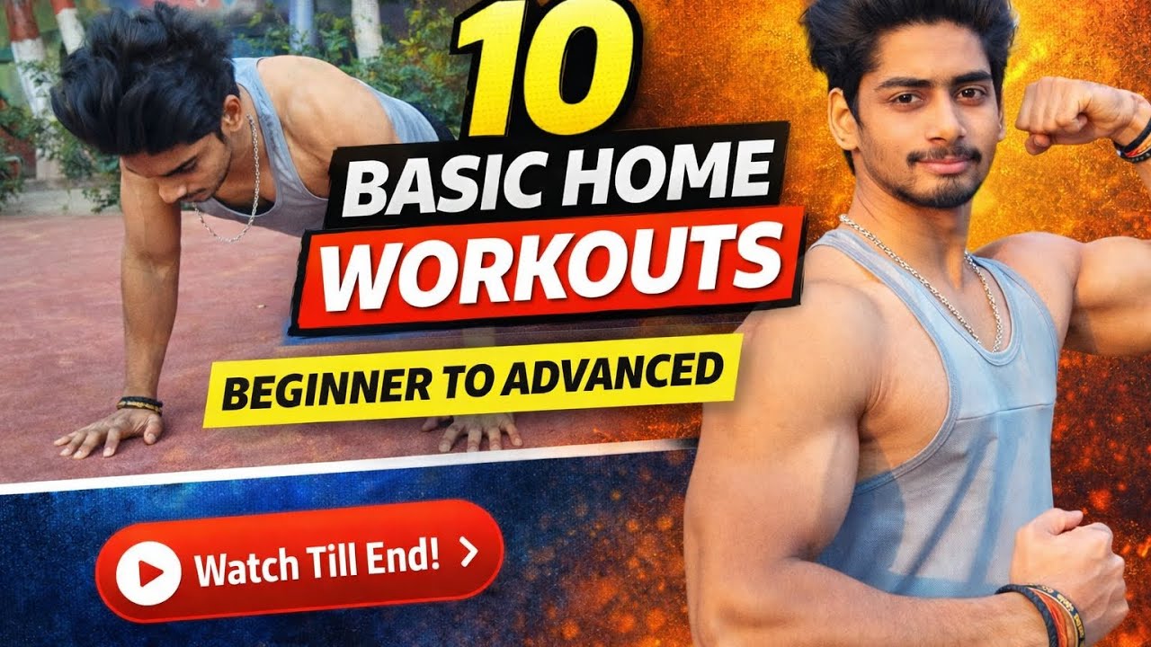 10 Basic Exercises For Full Body | Ghar Par Workout (No Gym)