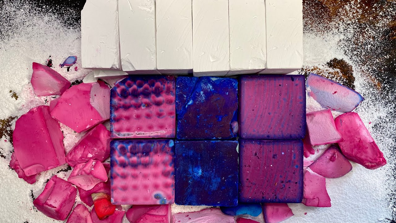 Buttery Soft Dued Pink and Purple  Gym Chalk blocks | sifting and pebble play