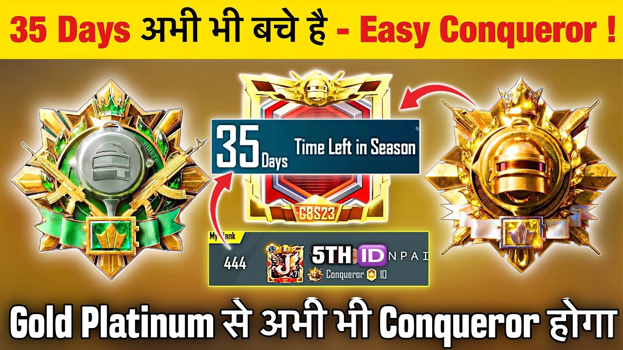 🇮🇳DAY 29 - LAST 35 DAYS 😢EASY CONQUEROR STRATEGY 🔥| SOLO/DUO SQUAD TODAY CONQUEROR POINTS & TIPS✅