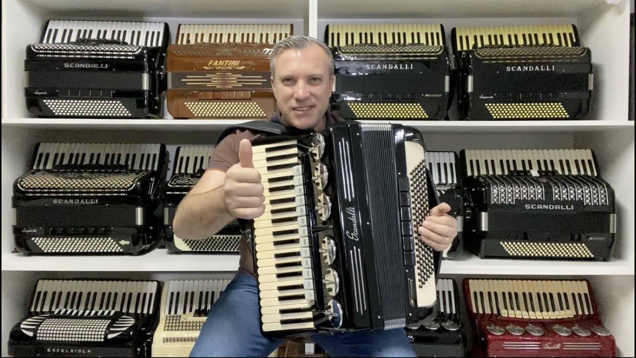 Acordeon Scandalli Polifônica Mod. Brevetto quarta oitavada 48 cm - Jeferson Oliveira