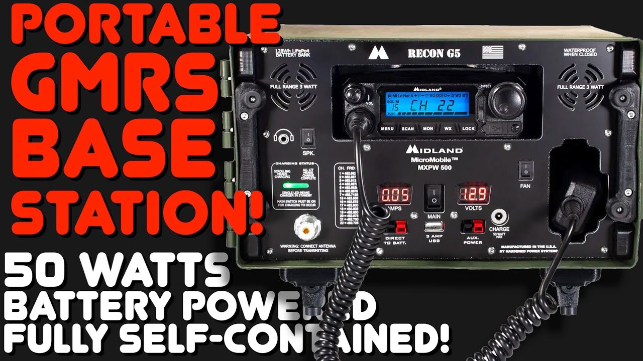 Midland GMRS Ammo Can Base Station MXPW115 & MXPW500 - Portable GMRS Base Station - Recon G5