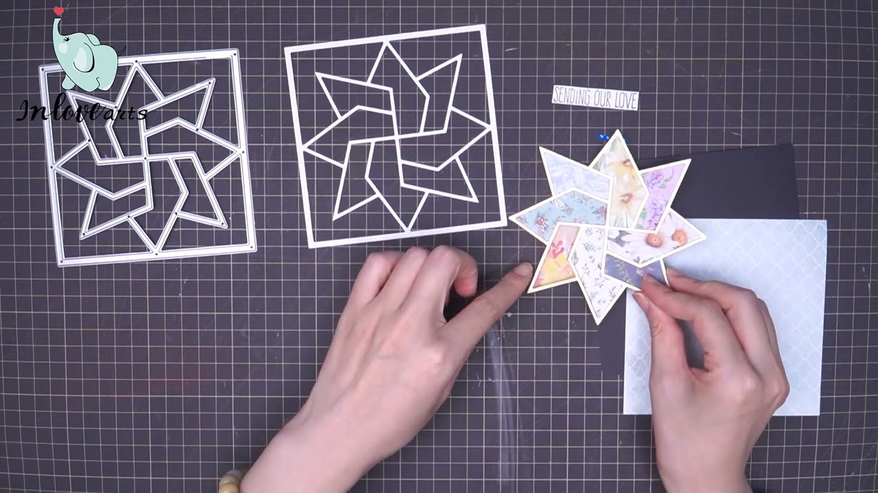 Video Tutorial | Inlovearts | Cutting Dies | Rotating Flower Pattern Background Board Cutting Dies