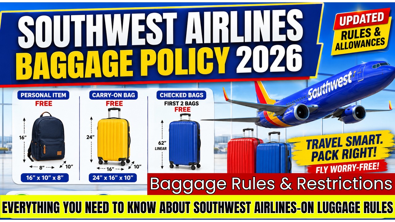 Правила провоза багажа Southwest Airlines на 2026 год | Новые правила, сборы и ограничения на руч...