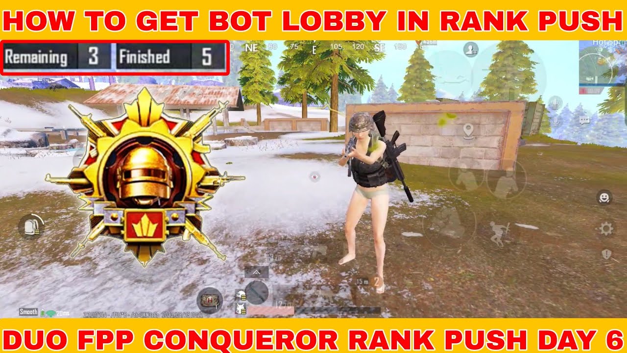HOW TO GET BOT LOBBY IN RANK PUSH || DUO FPP CONQUEROR RANK PUSH DAY 6 || MARIO GAMING