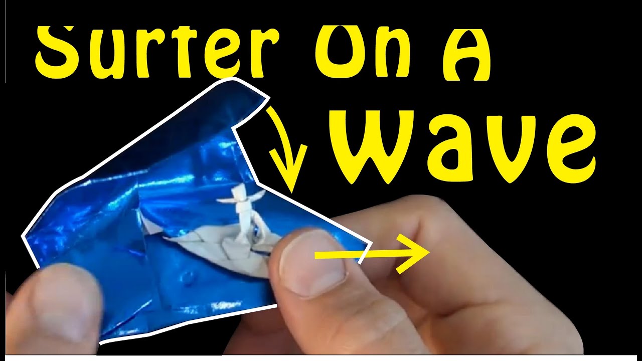 Fold an Origami Surfer On a Wave! Designed by Jeremy Shafer