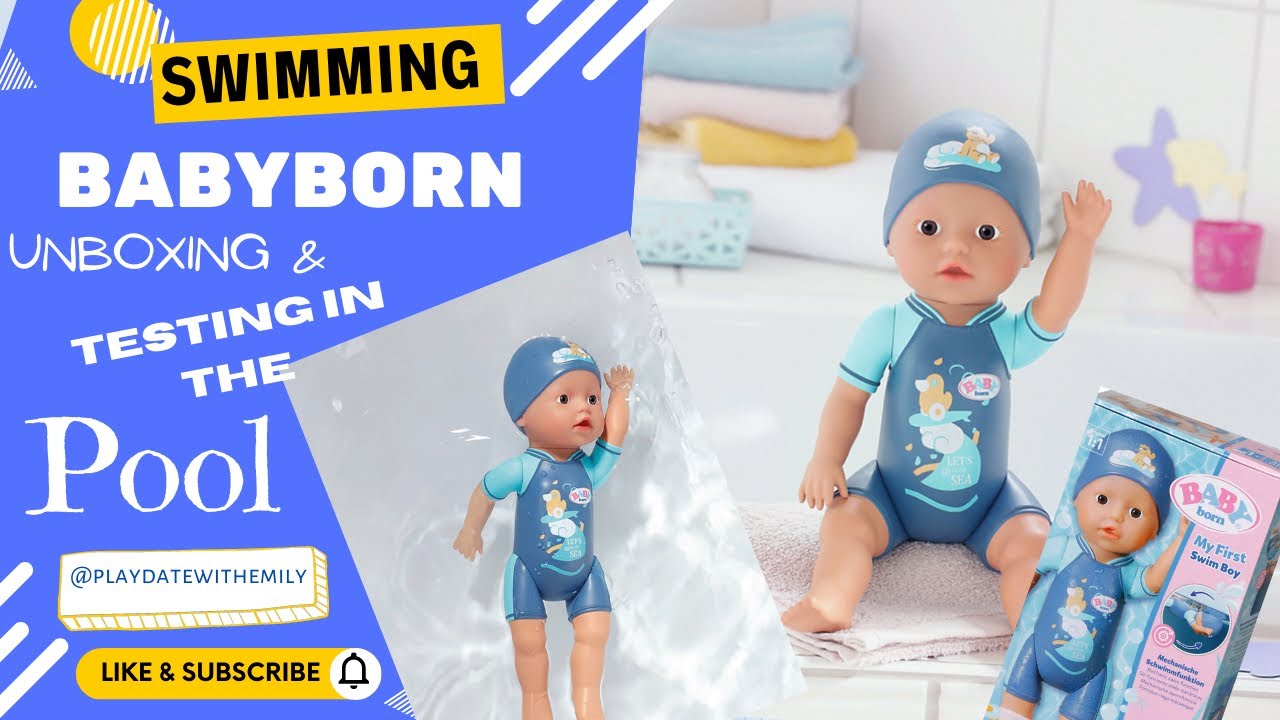 💙 UNBOXING a BABY Born Doll boy 💙 that SWIMS POOL