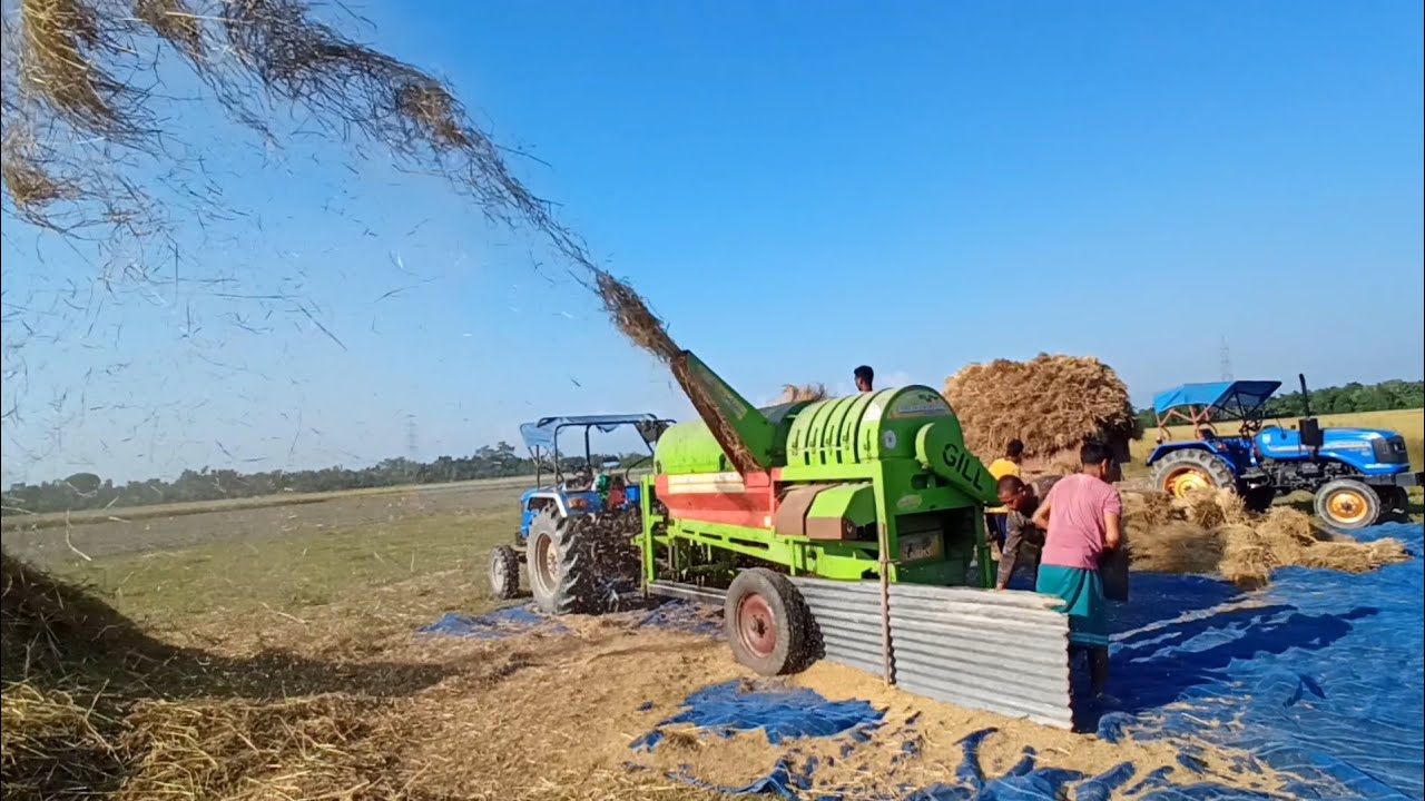 Gill thresher 7 fan 2023 🔥 tractor RPM 1300 | best thresher | paddy thresher