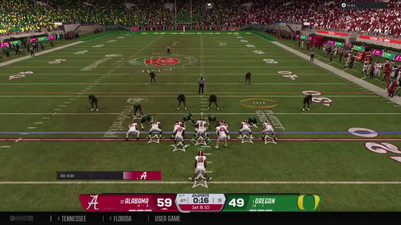 Bama vs Oregon Rose Bowl