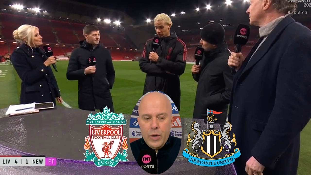 Liverpool vs Newcastle 4-1 Arne Slot And Hugo Ekitike Interview🗣️ Steven Gerrard Review