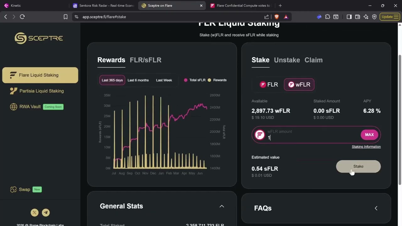 Scepter&rsquo;s New UI: Liquid Staking FLR with sFLR Explained