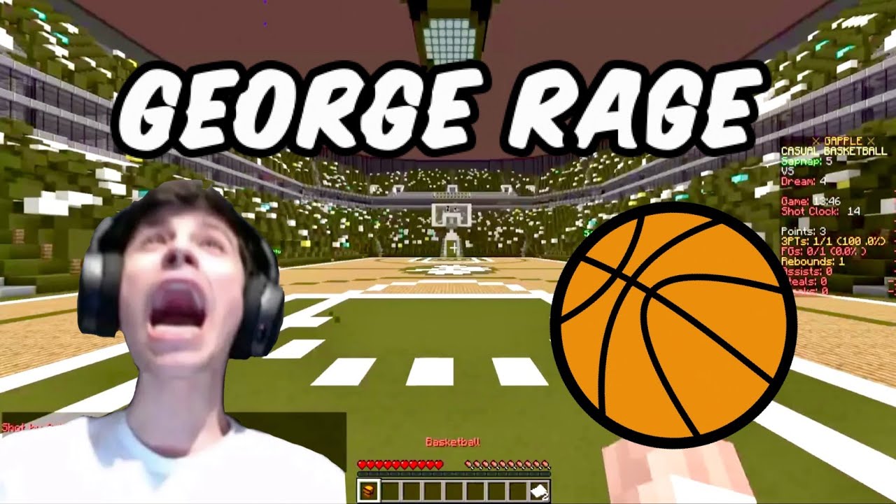 Georgenotfound rages (cusses) while playing basketball w/ Dream, Sapnap & others
