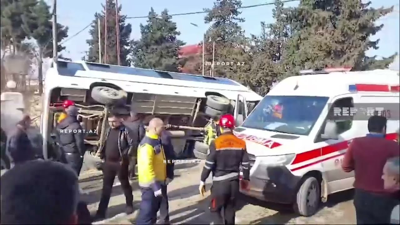 Lənkəranda sərnişin avtobusu aşıb, xəsarət alanlar var.