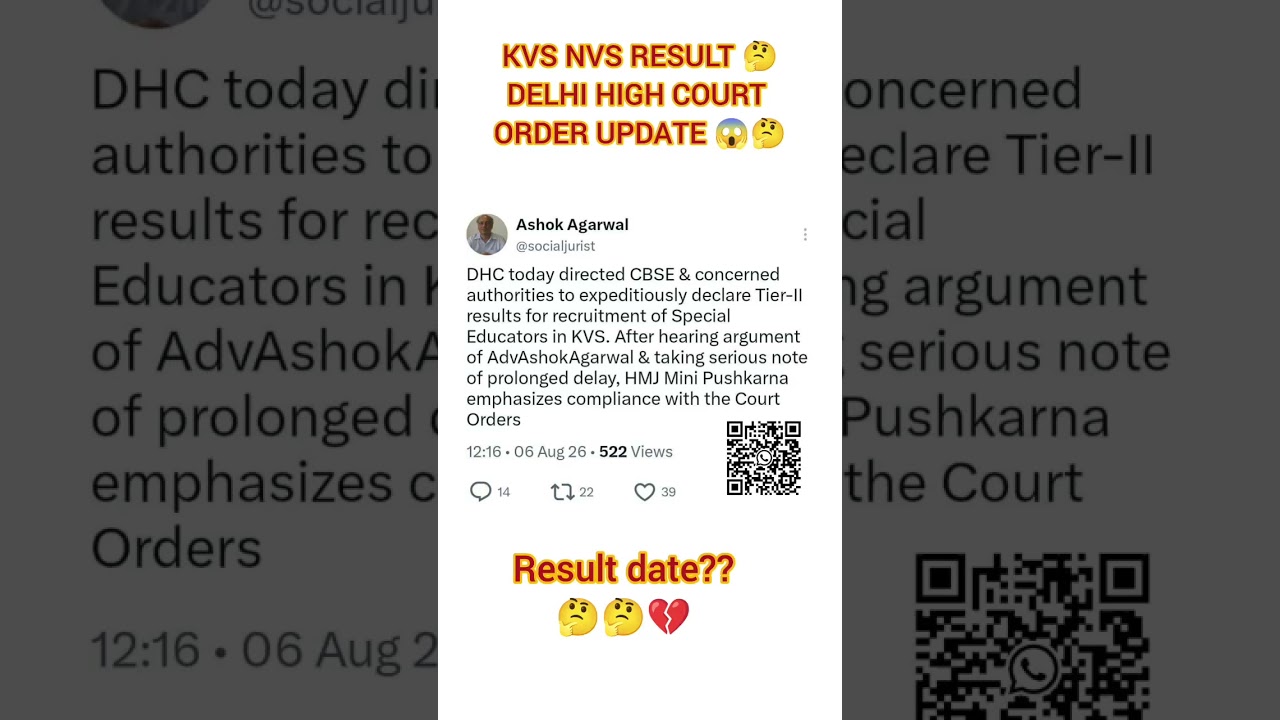 KVS NVS TIER 2 RESULT court case update 🤔#shorts #kvsresult #kvstier2 #kvs #trending #youtubeshorts