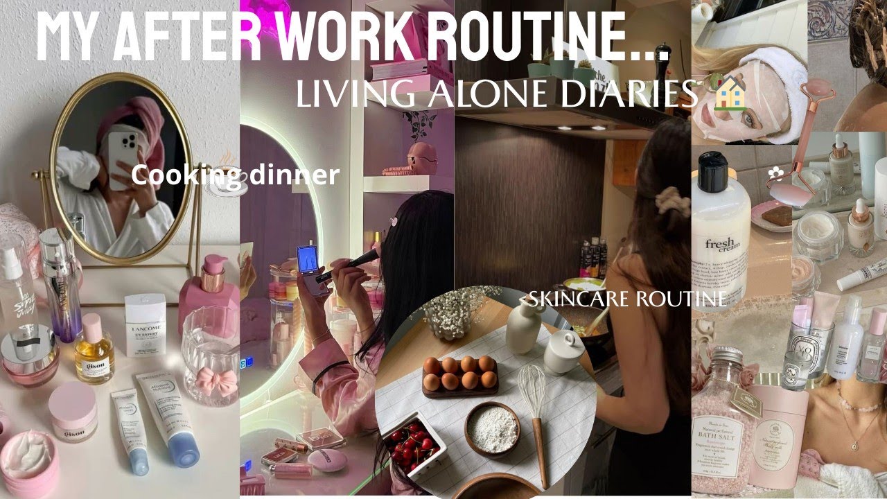 My After work routine 🌸 روتيني المسائي بعد يوم طويل من العمل 🏠 اجواء هادئة (cooking,skincare..)