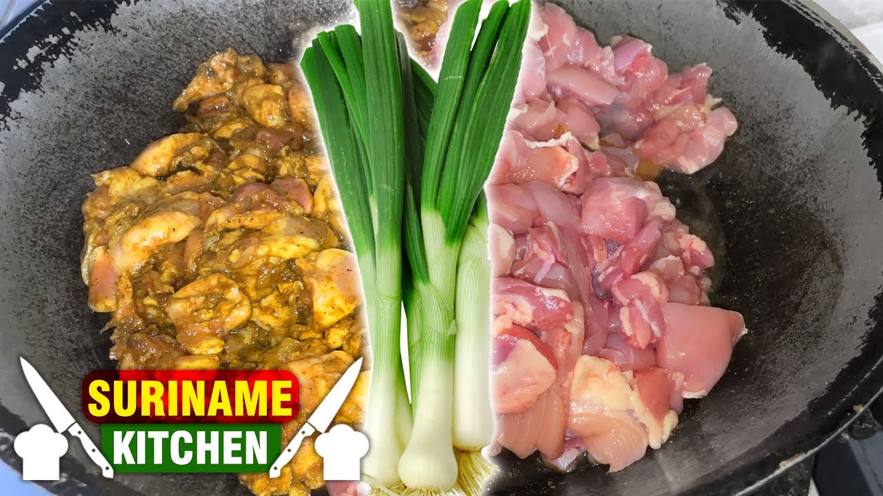 Kipdijfilet In Kerrie Lente Ui Masala Voor Surinaamse Broodbelegjes