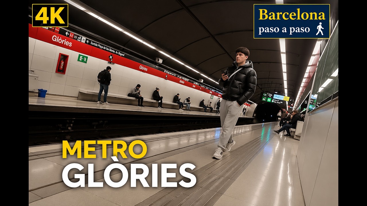 Metro Glòries,  Línea 1 | Paseo en 4K por Barcelona | Walking Tour in Barcelona