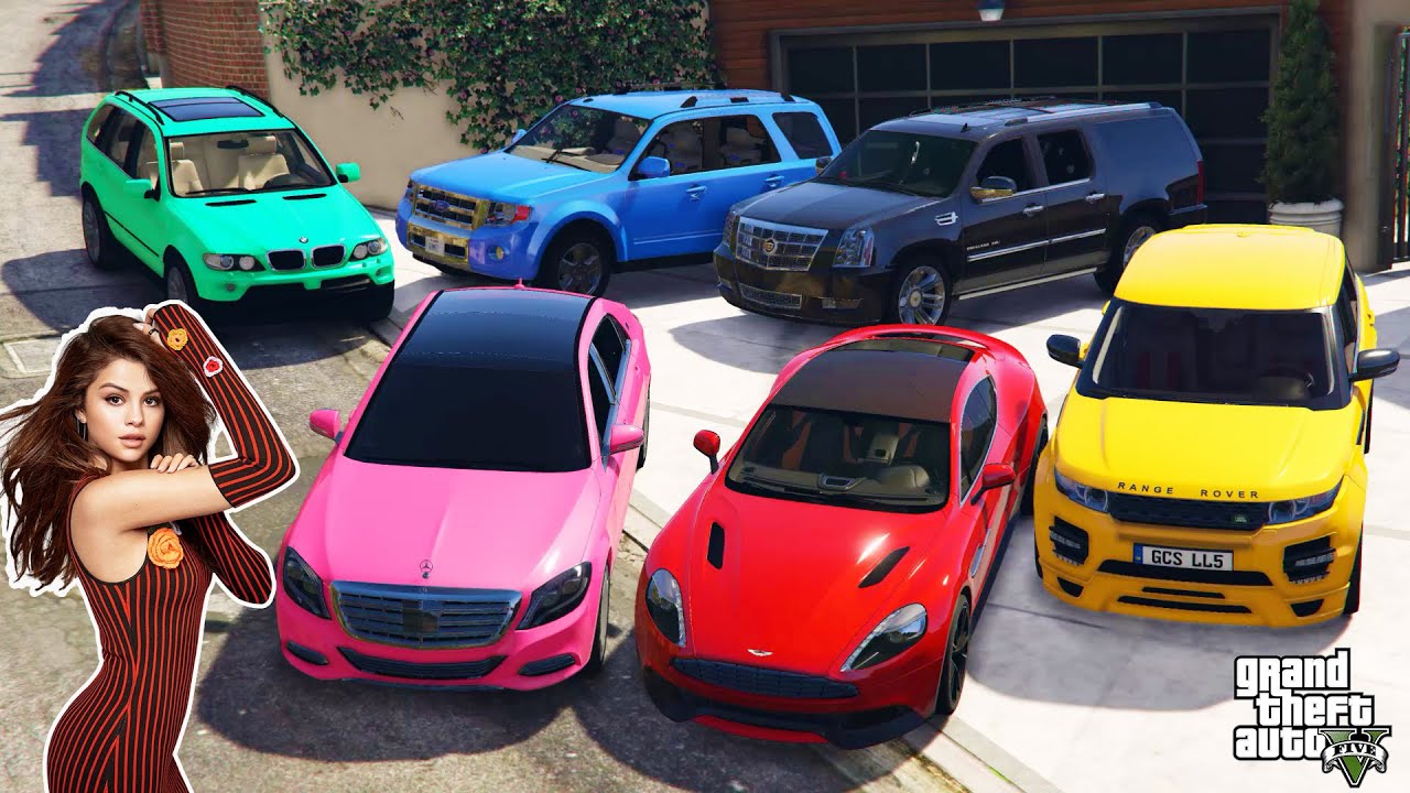 GTA 5 - Stealing Selena Gomez Luxury Cars with Franklin! | (Real Life Cars) #1