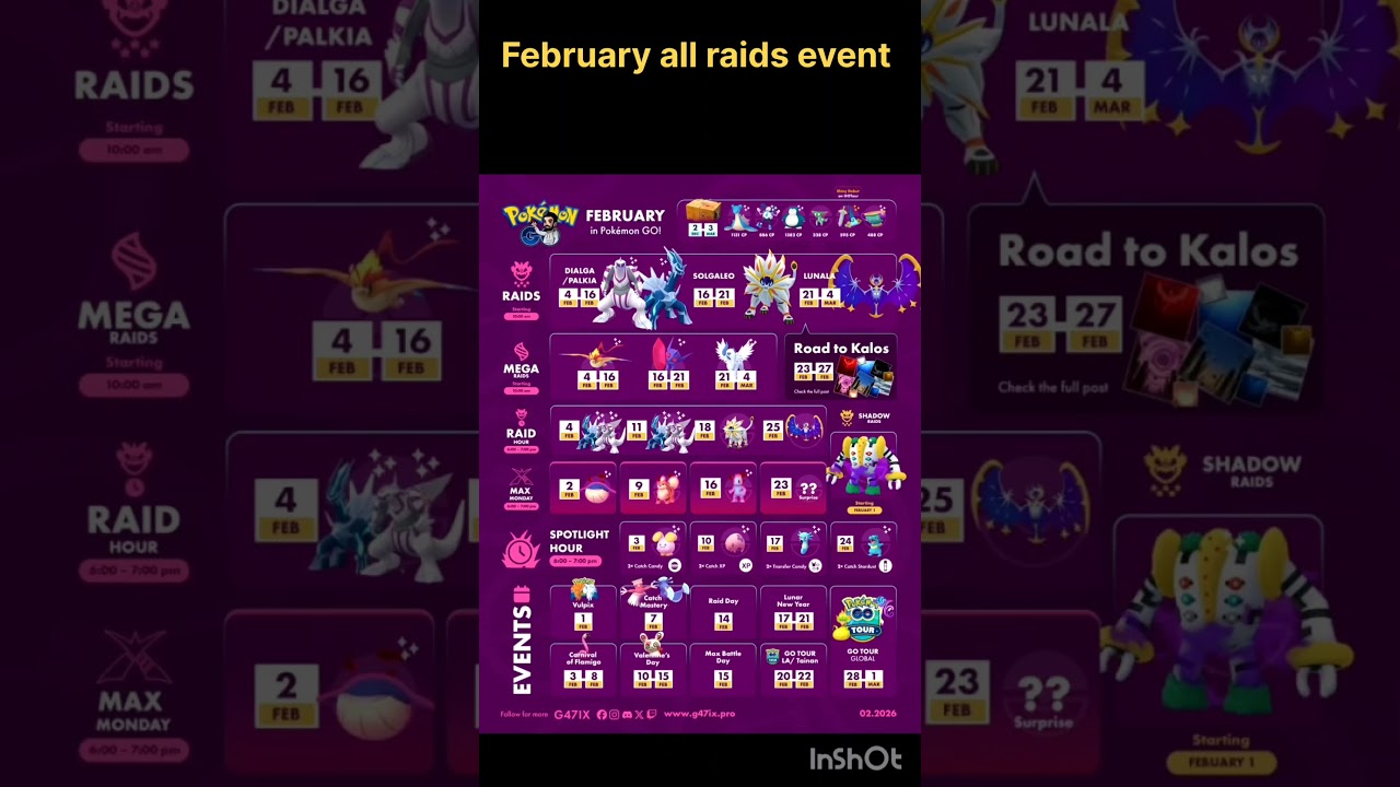 February 2026 all Pokemon Raid 🥳 event 🎉 