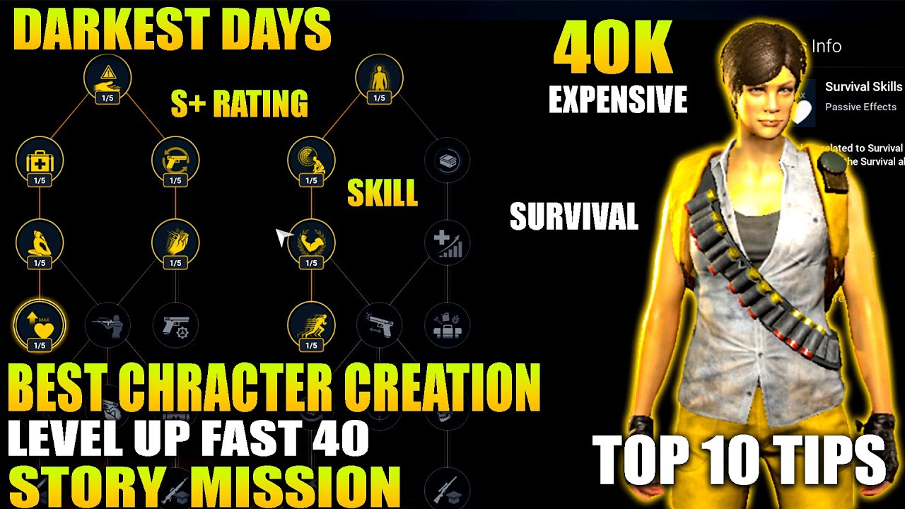 DARKEST DAYS BEST CHARACTER CREATION PVE, LEVEL UP FAST, STORY MISSION,SKILL GUIDE