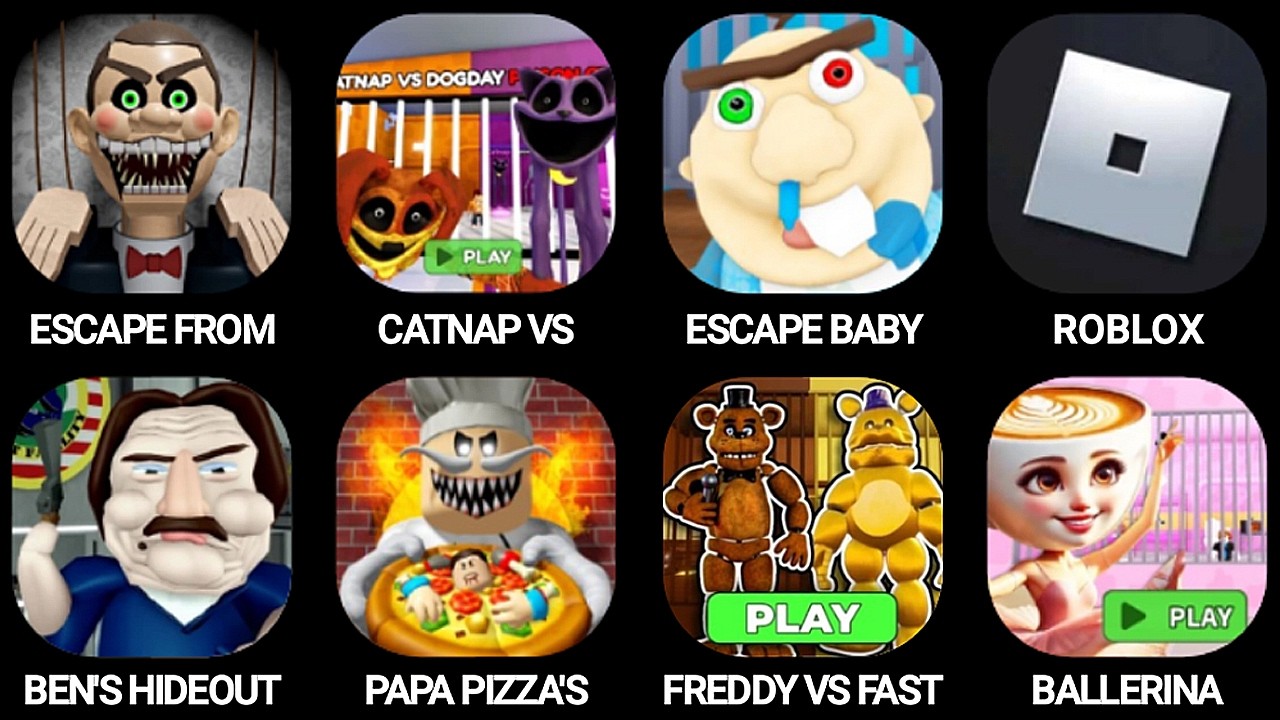 Roblox: Catnap vs Dogday, Escape From Mr Funny's, Papa pizzeria, Ballerina Cappuccina,...