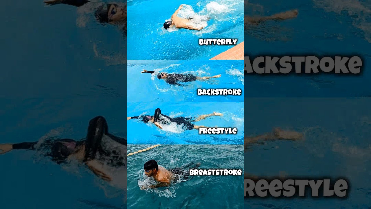 All 4 Swimming Stroke 🏊 What's Your Favourite ? #swimming #learnswimming #swimmingtips #swim