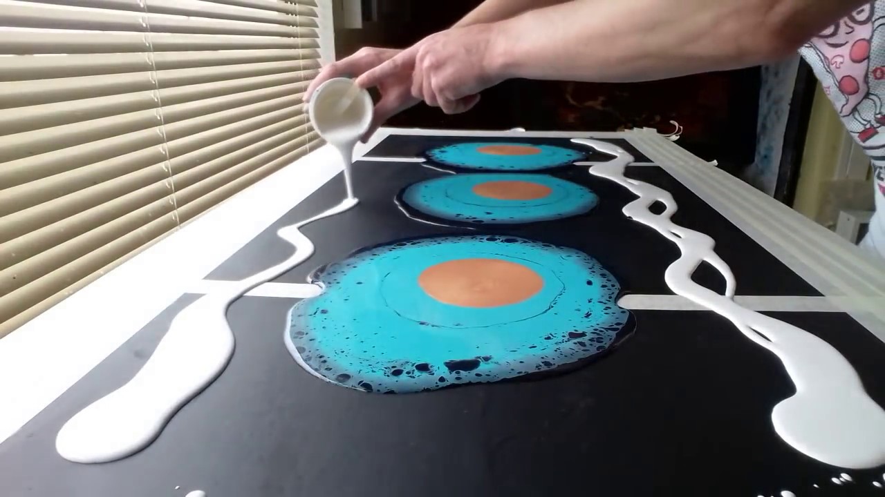 Acrylic Fluid Pouring Large Scale  24 X 48