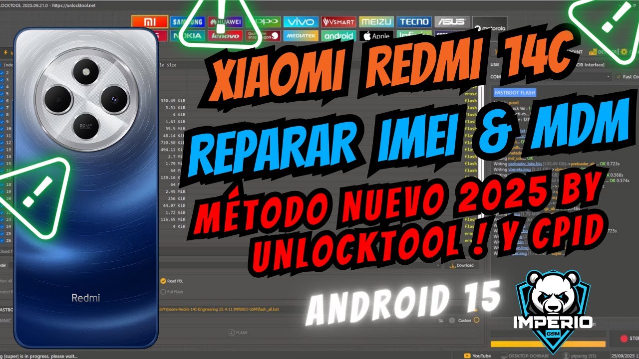 ✅ REDMI 14C F4 Y M.D.M ANDROID 15 | Cómo quitar M.D.M y Reparar imei Xiaomi REDMI 14C Unlocktool
