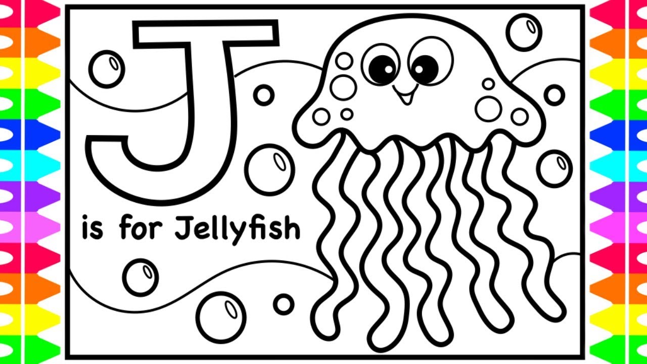 ABC Alphabet Coloring Pages for Kids | J is for Jellyfish | Fun Coloring Pages| Sea Animals Coloring
