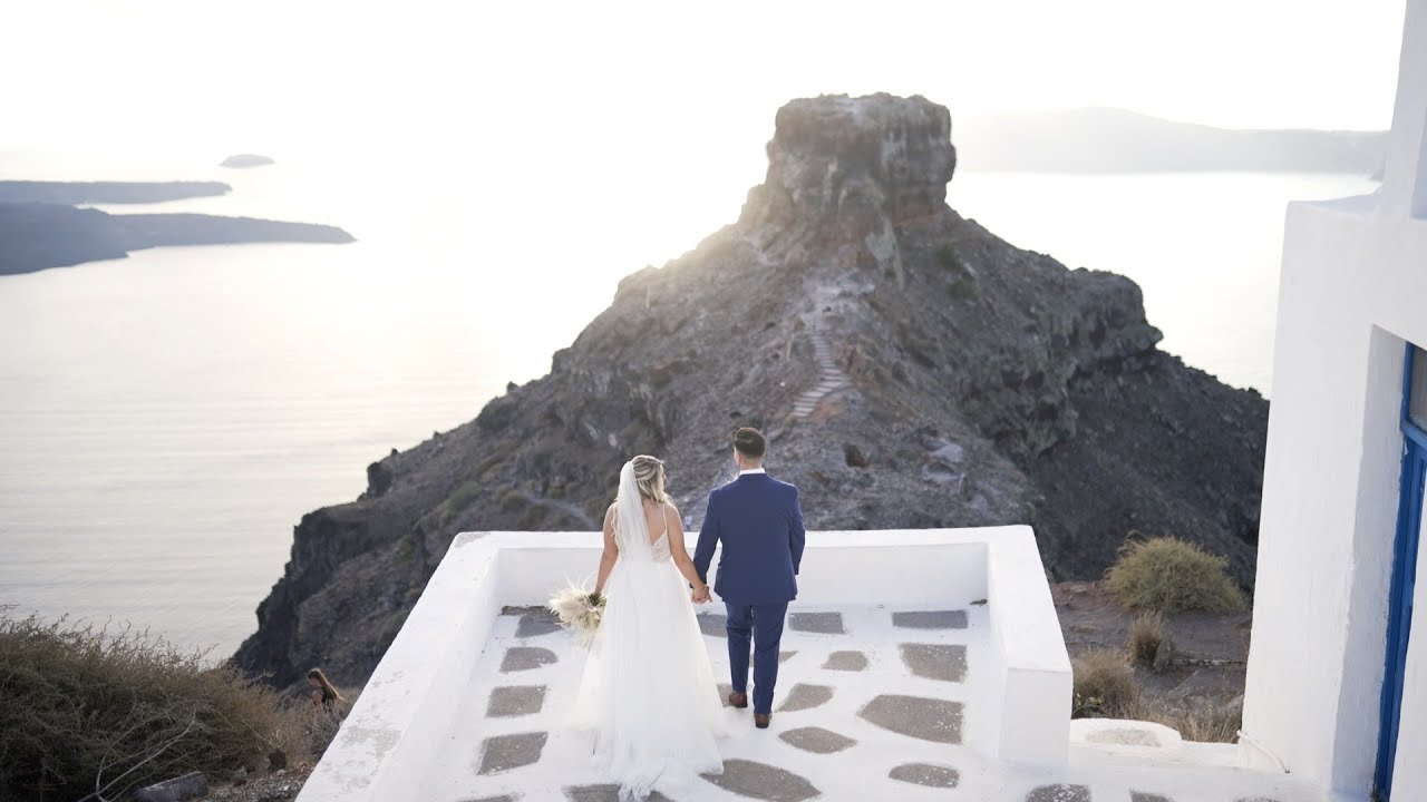 Rock and Christina | Wedding trailer highlights | Vallais Villas Santorini