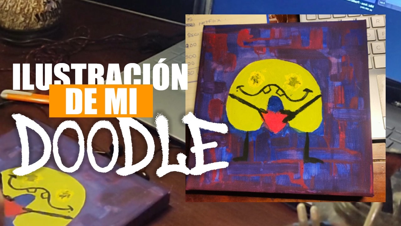 mi doodle santana en un lienzo real/