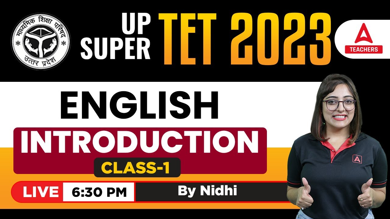 UPTET/SUPER TET Classes 2023 | UPTET/SUPER TET English Classes | Introduction | English By Nidhi