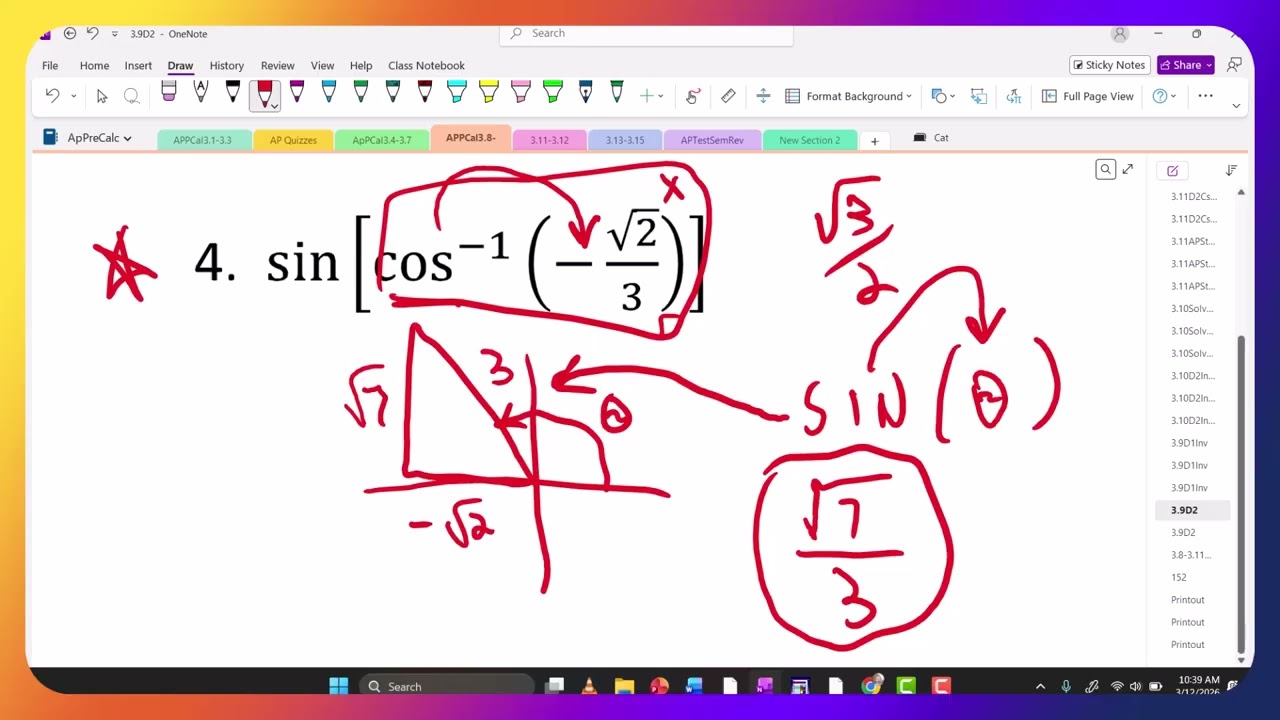3.9 Day 2 Inverse trig