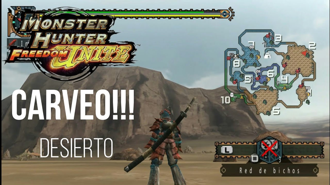 TODOS los puntos de CARVEO!!! / Desierto - Monster Hunter Freedom Unite