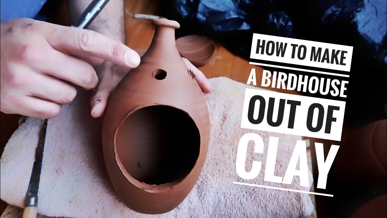 How to make a bird house out of clay - (intermediate) Pottery lesson
