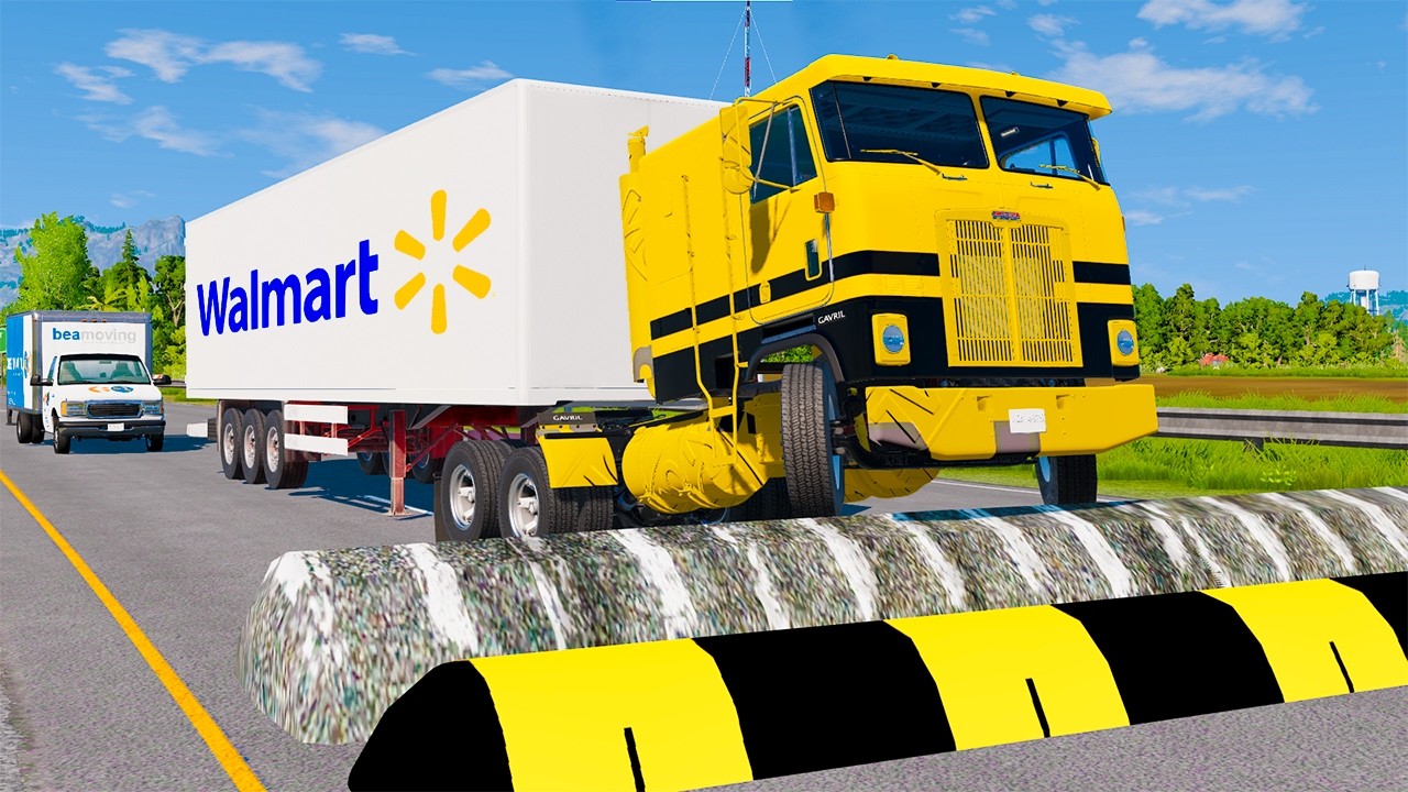Trucks vs Speed Bumps SPECIAL #46 – Suspension DESTROYED?! | BeamNG.drive