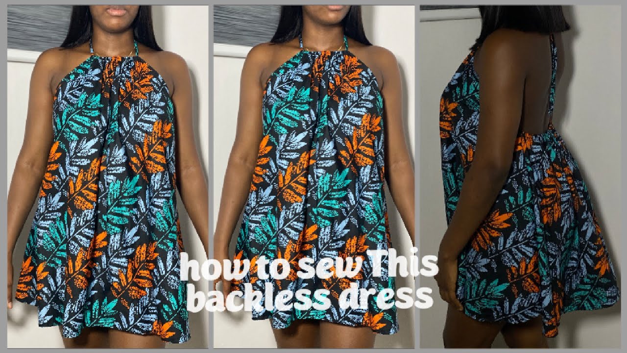 How To Make This Backless Halter Neck Circle Dress || beginner friendly tutorial 