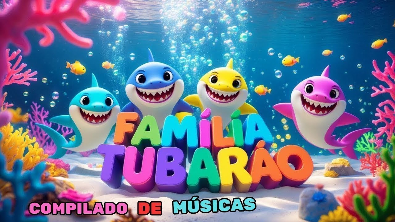 MÚSICAS INFANTIS:FAMÍLIA TUBARÃO E OUTRAS MÚSICAS #3PALAVRINHAS #youtubekids #bebefinn