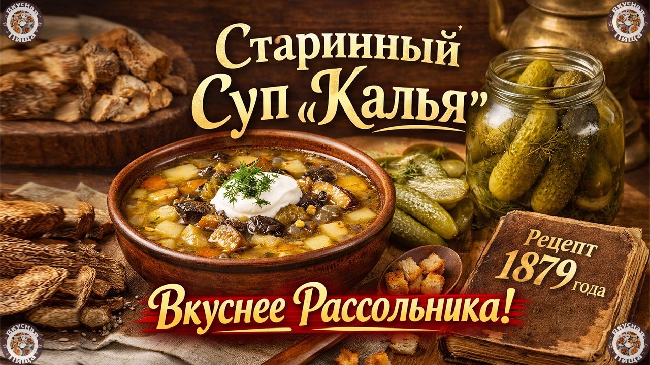Старинный суп «Калья» — Вкуснее Рассольника! Рецепт из 1879 года 🥣| Вкусная и Здоровая Пища👍😋Рецепты