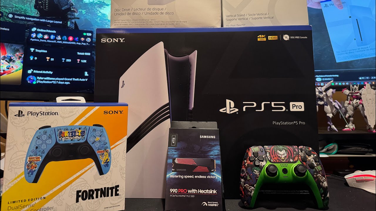 PlayStation 5 Pro unboxing with accessories🔥
